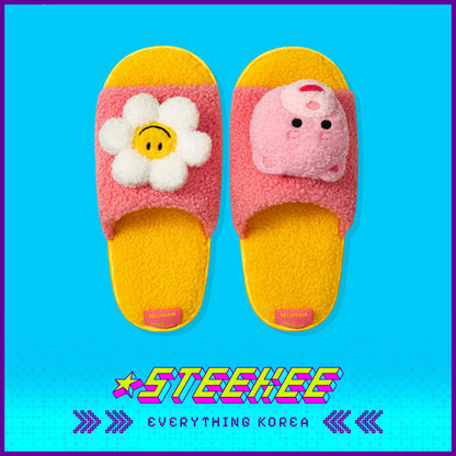 Wiggle Wiggle Plush Washable Home Non-slip Slippers by Steekee Korea 4410