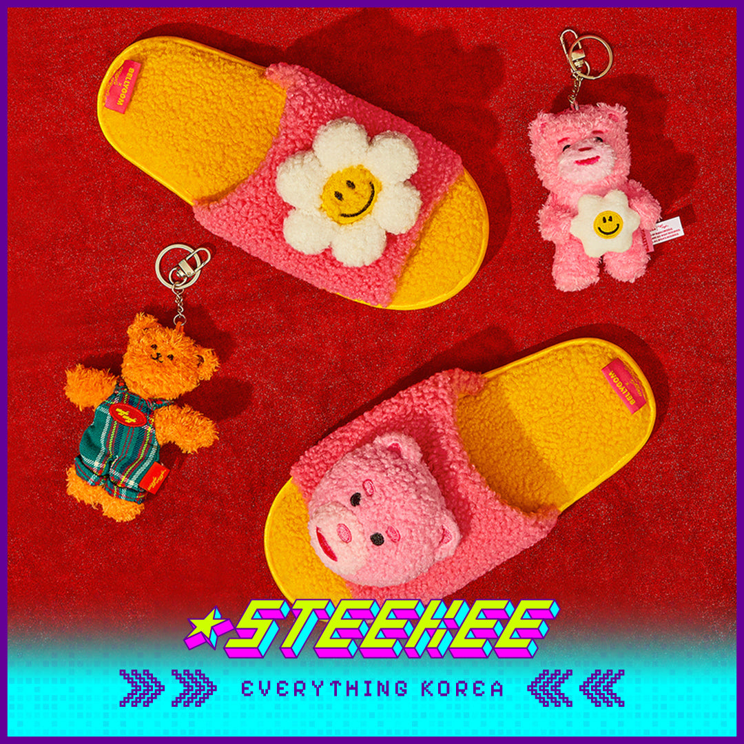 Wiggle Wiggle Plush Washable Home Non-slip Slippers by Steekee Korea 4410