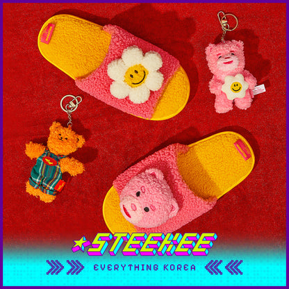 Wiggle Wiggle Plush Washable Home Non-slip Slippers by Steekee Korea 4410