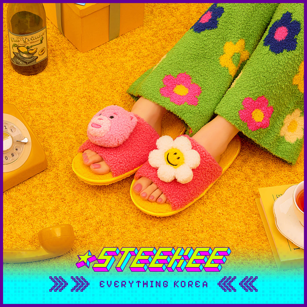 Wiggle Wiggle Plush Washable Home Non-slip Slippers by Steekee Korea 4410