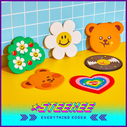 Wiggle Wiggle Cute Insulated Pot Mat Table Mat Set of 2 by Steekee Korea 4412