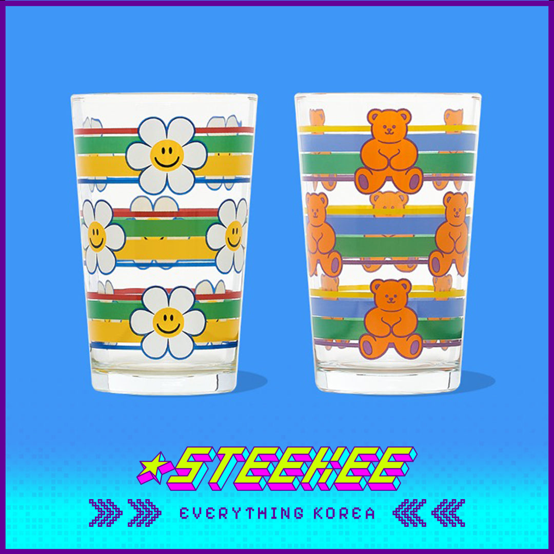 Wiggle Wiggle Retro Edition Glass Beer Cup Set of 2 by Steekee Korea 4418