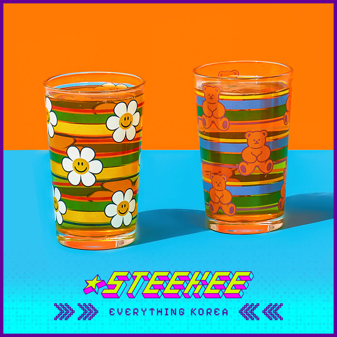 Wiggle Wiggle Retro Edition Glass Beer Cup Set of 2 by Steekee Korea 4418