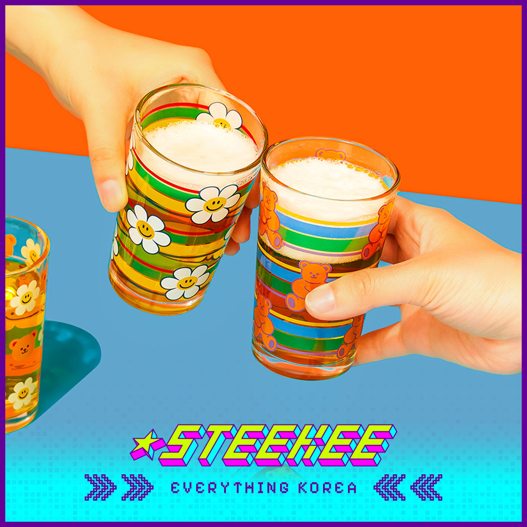 Wiggle Wiggle Retro Edition Glass Beer Cup Set of 2 by Steekee Korea 4418