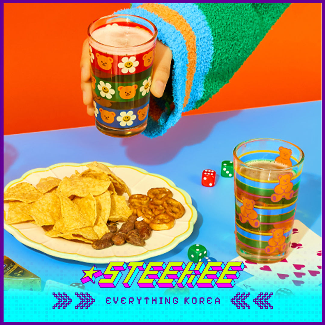 Wiggle Wiggle Retro Edition Glass Beer Cup Set of 2 by Steekee Korea 4418