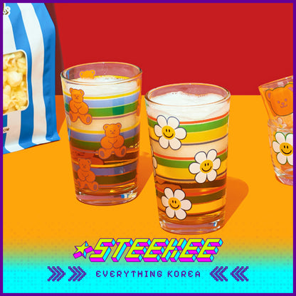 Wiggle Wiggle Retro Edition Glass Beer Cup Set of 2 by Steekee Korea 4418