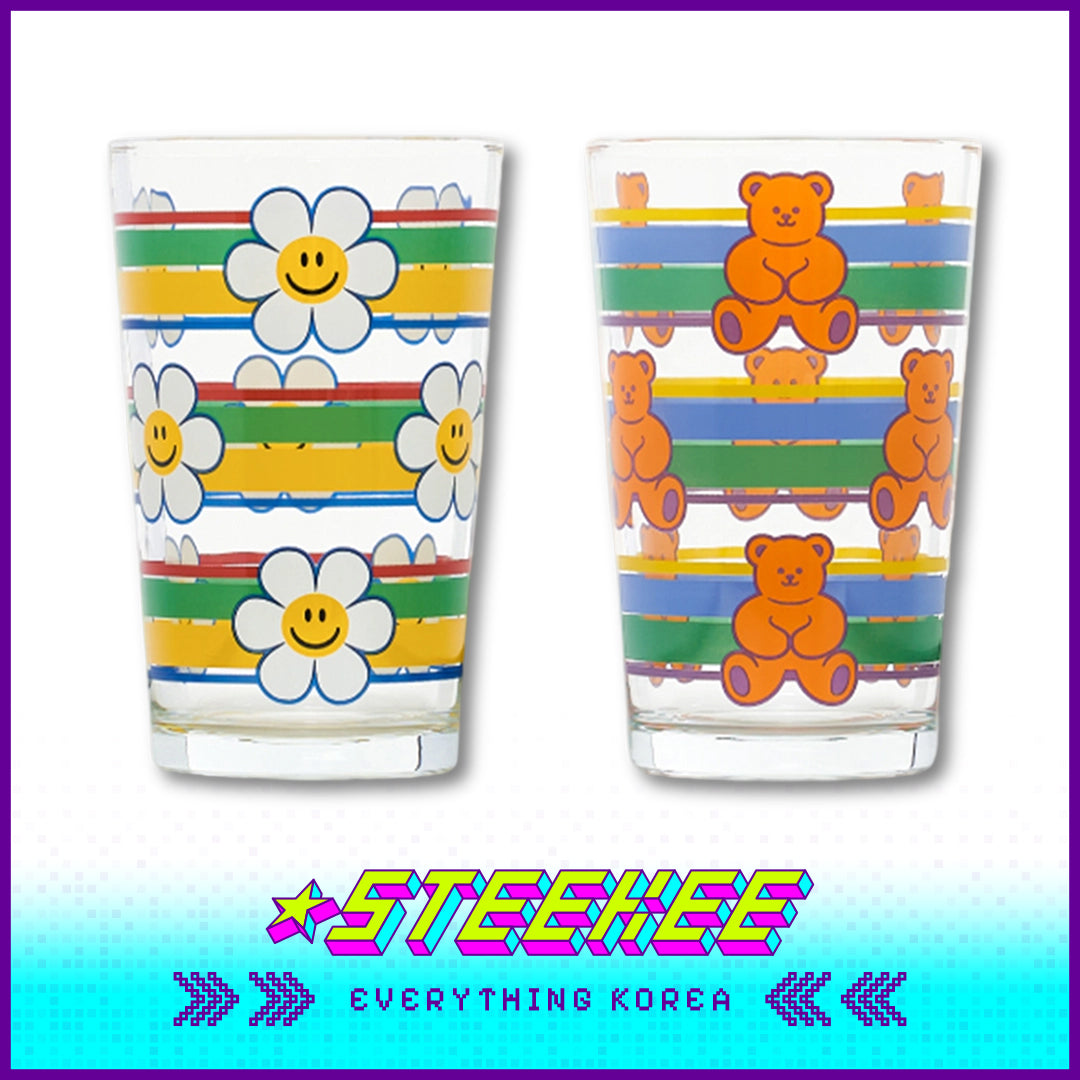 Wiggle Wiggle Retro Edition Glass Beer Cup Set of 2 by Steekee Korea 4418