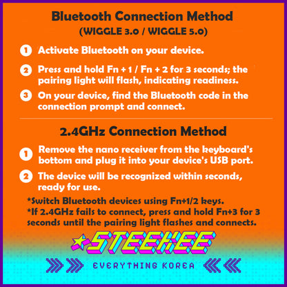 Wiggle Wiggle Contrast Color Wireless Bluetooth Keyboard by Steekee Korea 4422