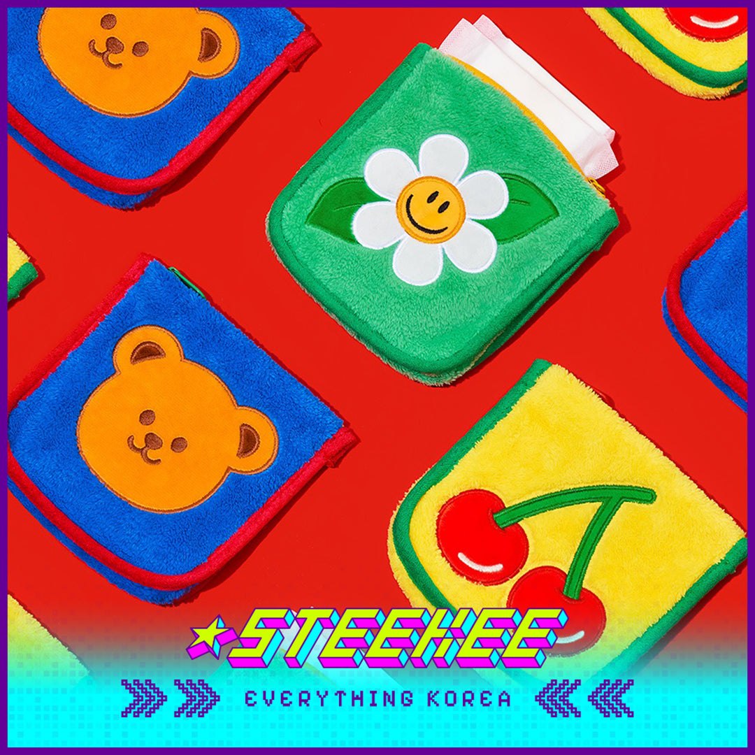 Wiggle Wiggle Cute Embroidered Earphone Bag Cosmetic Bag Coin Purse Key Bag Storage Bag by Steekee Korea 4425