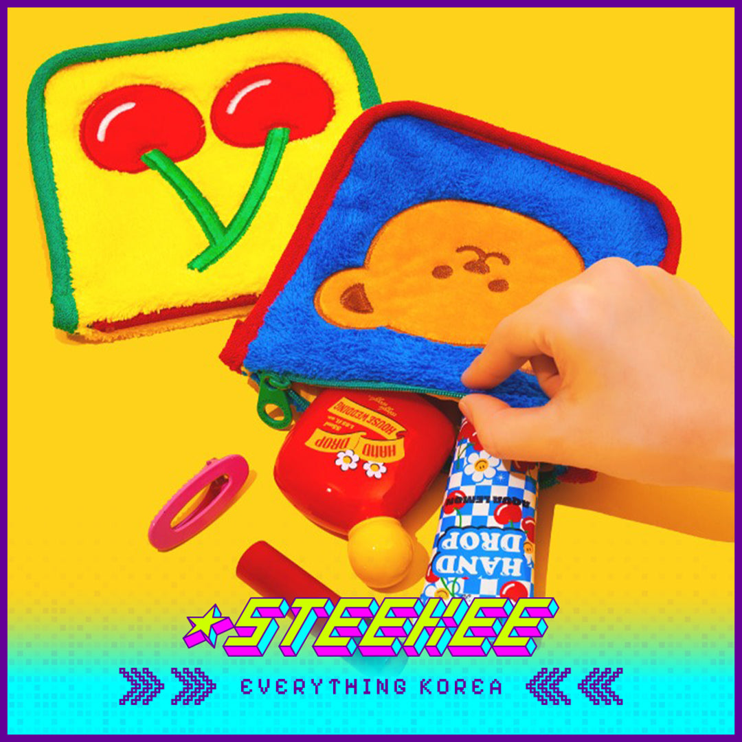 Wiggle Wiggle Cute Embroidered Earphone Bag Cosmetic Bag Coin Purse Key Bag Storage Bag by Steekee Korea 4425