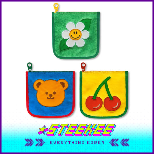 Wiggle Wiggle Cute Embroidered Earphone Bag Cosmetic Bag Coin Purse Key Bag Storage Bag by Steekee Korea 4425