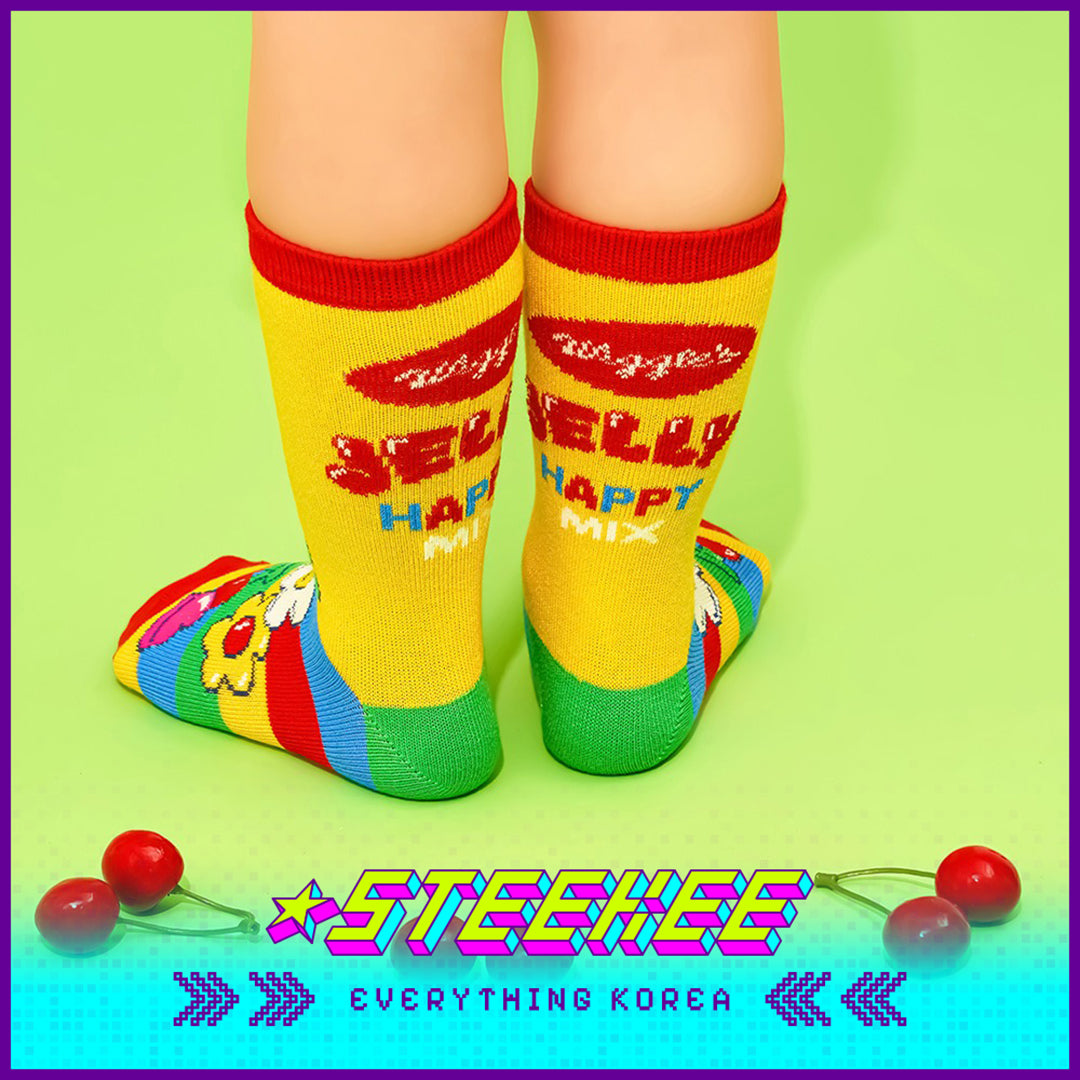 WIGGLE WIGGLE Boneless Socks Long Socks Warm Children's Socks Set of 3 by Steekee Korean 4431