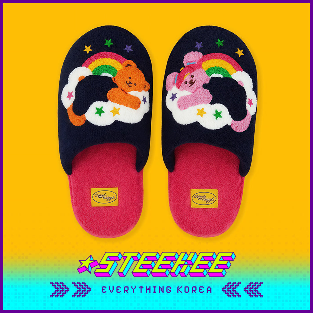 Wiggle Wiggle Plush Warm Home Indoor Slippers by Steekee Korea 4432