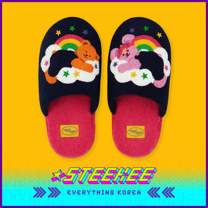 Wiggle Wiggle Plush Warm Home Indoor Slippers by Steekee Korea 4432