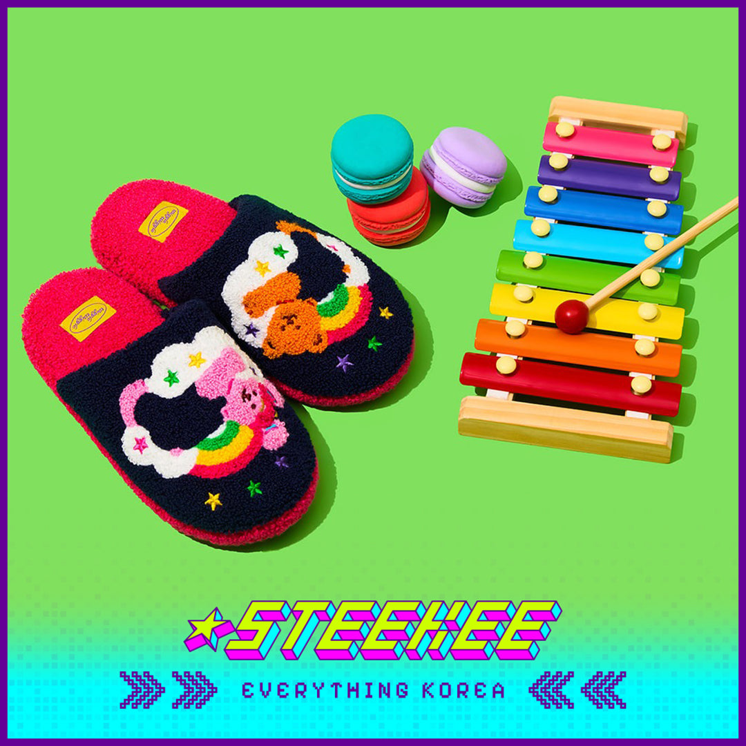 Wiggle Wiggle Plush Warm Home Indoor Slippers by Steekee Korea 4432