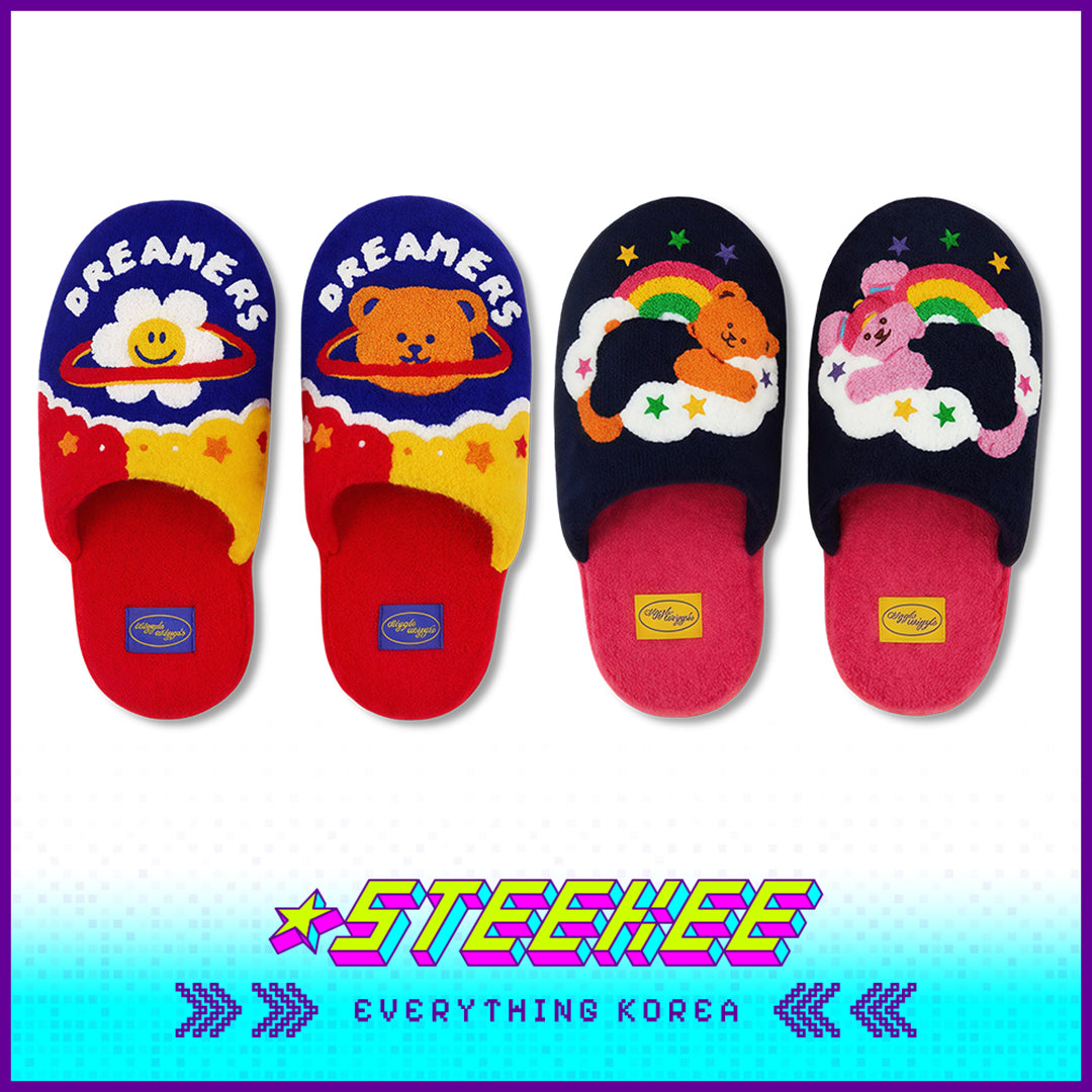 Wiggle Wiggle Plush Warm Home Indoor Slippers by Steekee Korea 4432