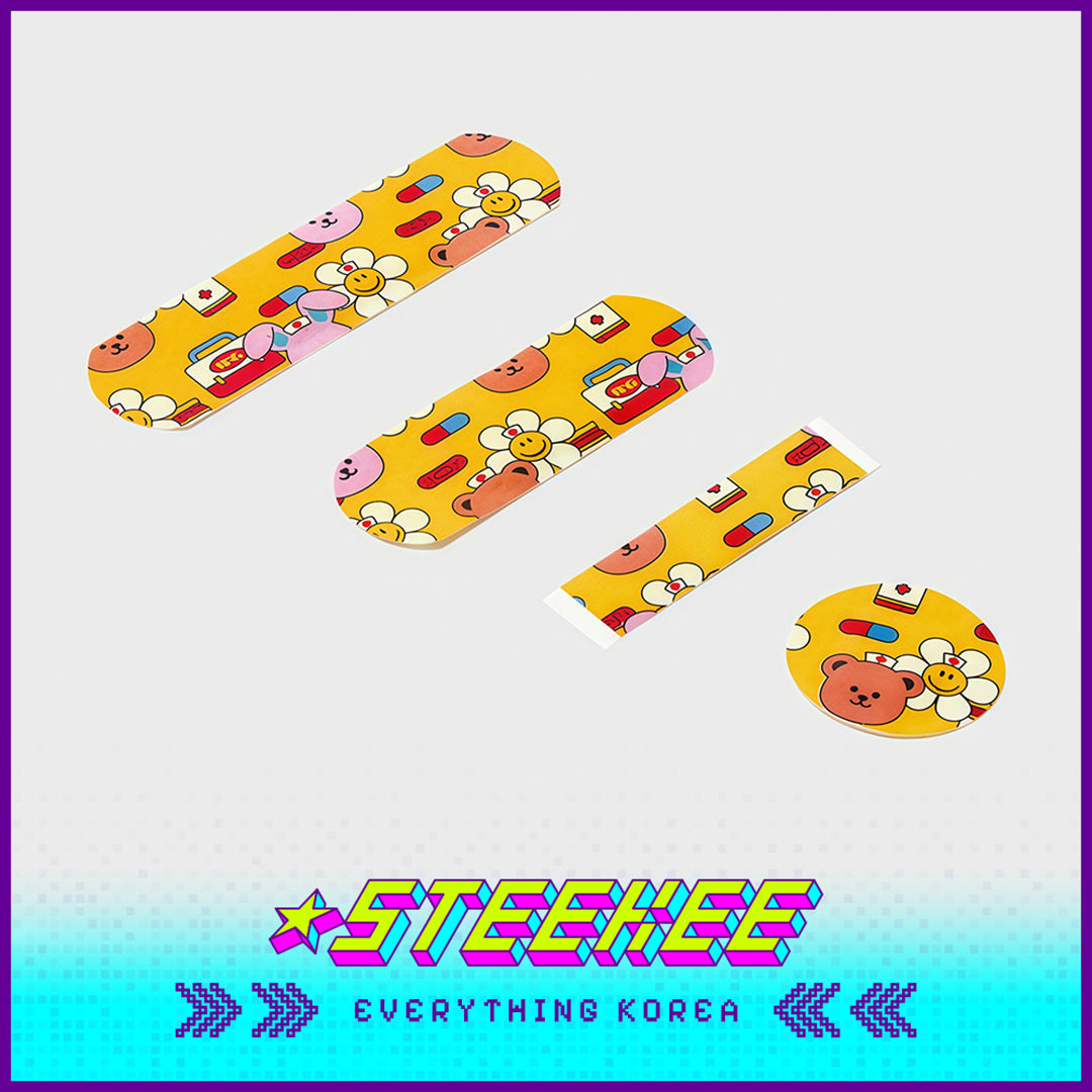 Wiggle Wiggle Cartoon Bear Daisy Rainbow Bunny Hemostatic Patch Band-Aid by Steekee Korea 4433