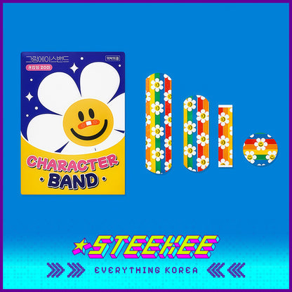 Wiggle Wiggle Cartoon Bear Daisy Rainbow Bunny Hemostatic Patch Band-Aid by Steekee Korea 4433