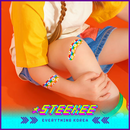 Wiggle Wiggle Cartoon Bear Daisy Rainbow Bunny Hemostatic Patch Band-Aid by Steekee Korea 4433