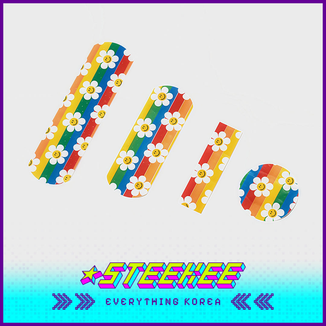 Wiggle Wiggle Cartoon Bear Daisy Rainbow Bunny Hemostatic Patch Band-Aid by Steekee Korea 4433