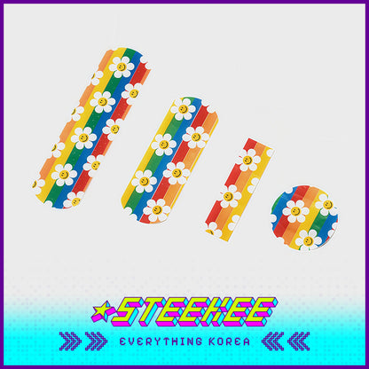 Wiggle Wiggle Cartoon Bear Daisy Rainbow Bunny Hemostatic Patch Band-Aid by Steekee Korea 4433