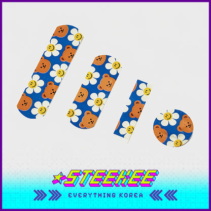 Wiggle Wiggle Cartoon Bear Daisy Rainbow Bunny Hemostatic Patch Band-Aid by Steekee Korea 4433