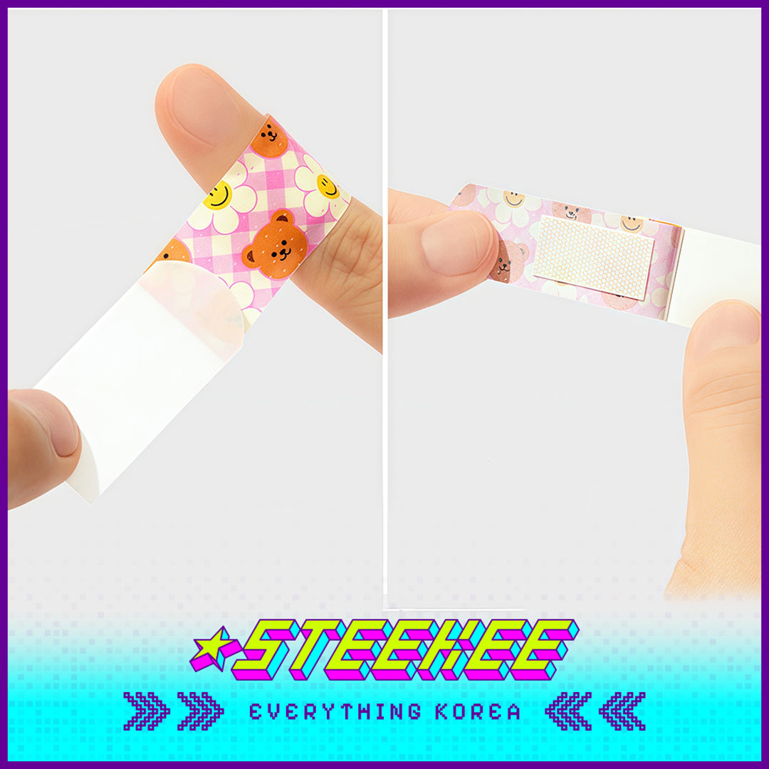 Wiggle Wiggle Cartoon Bear Daisy Rainbow Bunny Hemostatic Patch Band-Aid by Steekee Korea 4433