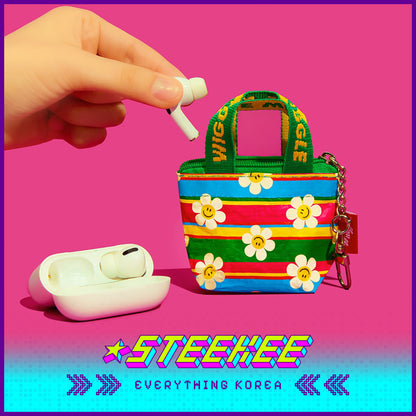 Wiggle Wiggle Mini Tote Woven Bag Keychain Pendant Accessory by Steekee Korea 4439