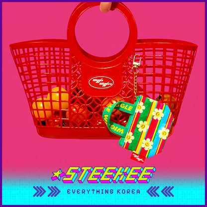 Wiggle Wiggle Mini Tote Woven Bag Keychain Pendant Accessory by Steekee Korea 4439