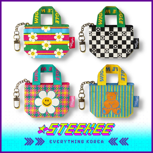 Wiggle Wiggle Mini Tote Woven Bag Keychain Pendant Accessory by Steekee Korea 4439