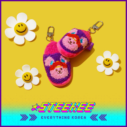 Wiggle Wiggle Mini Slippers Plush Keychain Pendant Accessories by Steekee Korea 4440