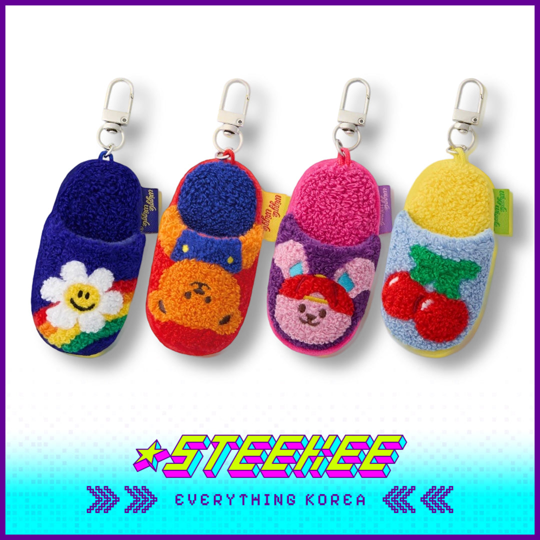 Wiggle Wiggle Mini Slippers Plush Keychain Pendant Accessories by Steekee Korea 4440