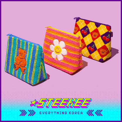 Wiggle Wiggle Travel Portable Large Capacity Soft Plush Storage Bag Cosmetic Bag by Steekee Korea 4443