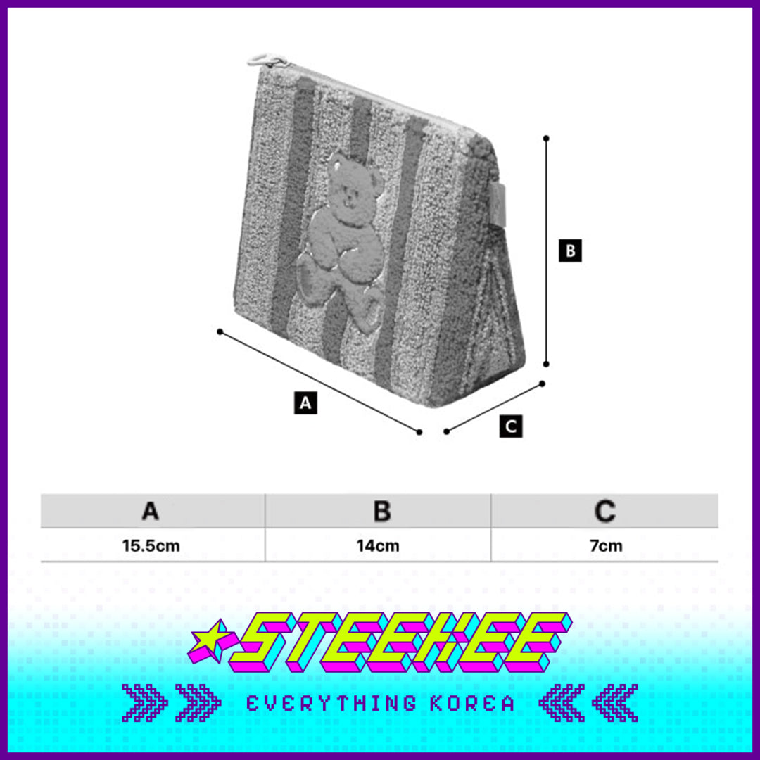 Wiggle Wiggle Travel Portable Large Capacity Soft Plush Storage Bag Cosmetic Bag by Steekee Korea 4443