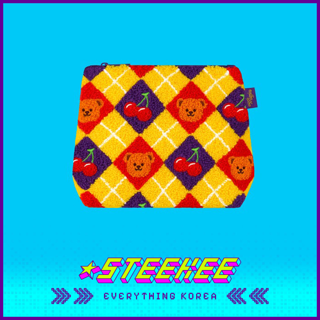 Wiggle Wiggle Travel Portable Large Capacity Soft Plush Storage Bag Cosmetic Bag by Steekee Korea 4443