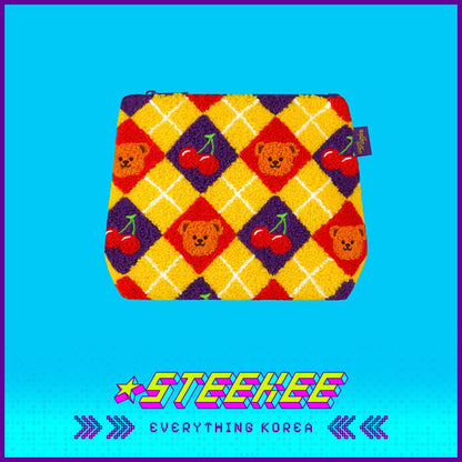 Wiggle Wiggle Travel Portable Large Capacity Soft Plush Storage Bag Cosmetic Bag by Steekee Korea 4443