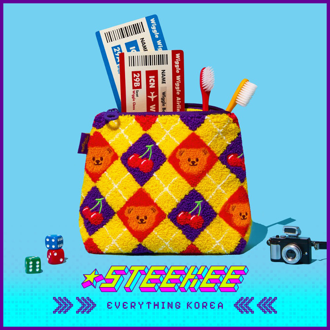 Wiggle Wiggle Travel Portable Large Capacity Soft Plush Storage Bag Cosmetic Bag by Steekee Korea 4443