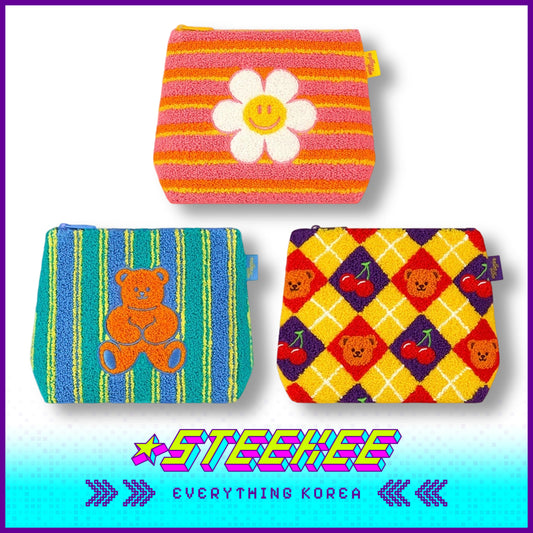 Wiggle Wiggle Travel Portable Large Capacity Soft Plush Storage Bag Cosmetic Bag by Steekee Korea 4443