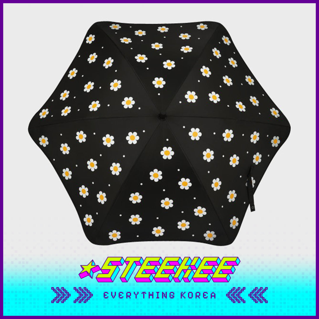 Wiggle Wiggle Daisy Black Sunscreen Sunny and Rainy Dual-Purpose Long-Handled Umbrella by Steekee Korea 4447