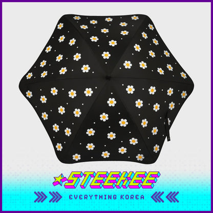 Wiggle Wiggle Daisy Black Sunscreen Sunny and Rainy Dual-Purpose Long-Handled Umbrella by Steekee Korea 4447