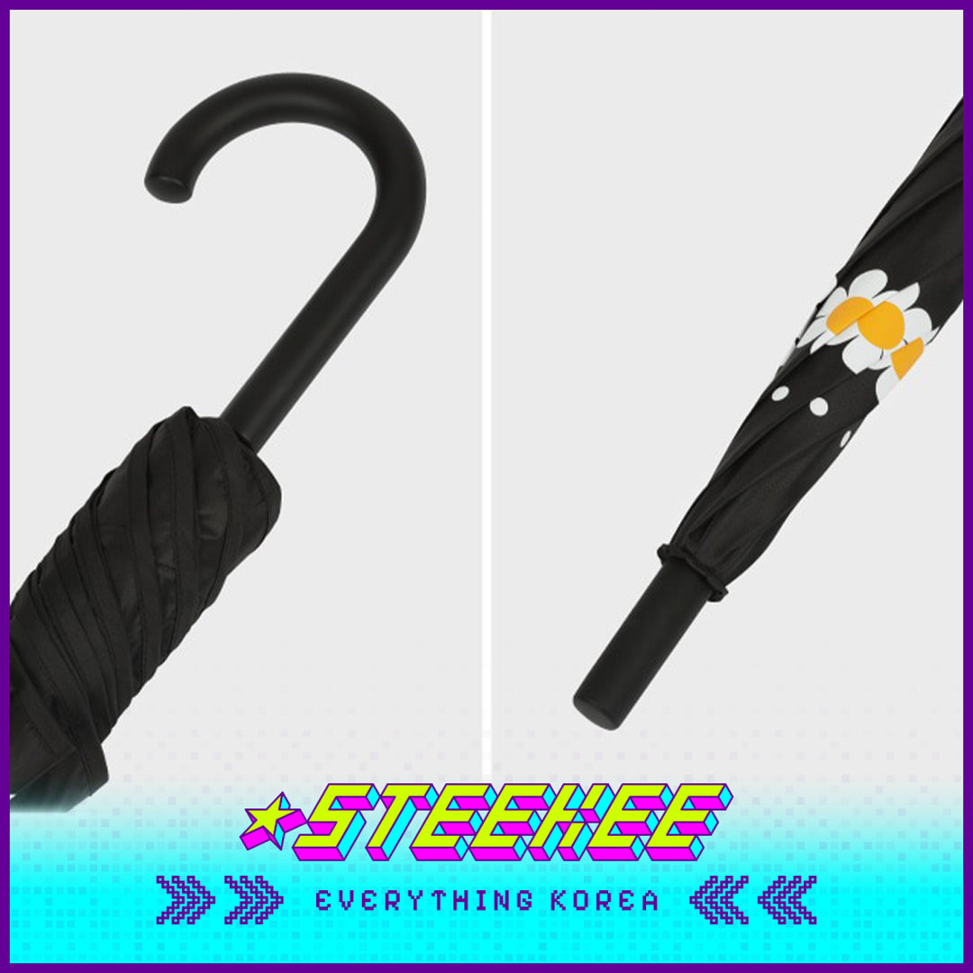 Wiggle Wiggle Daisy Black Sunscreen Sunny and Rainy Dual-Purpose Long-Handled Umbrella by Steekee Korea 4447