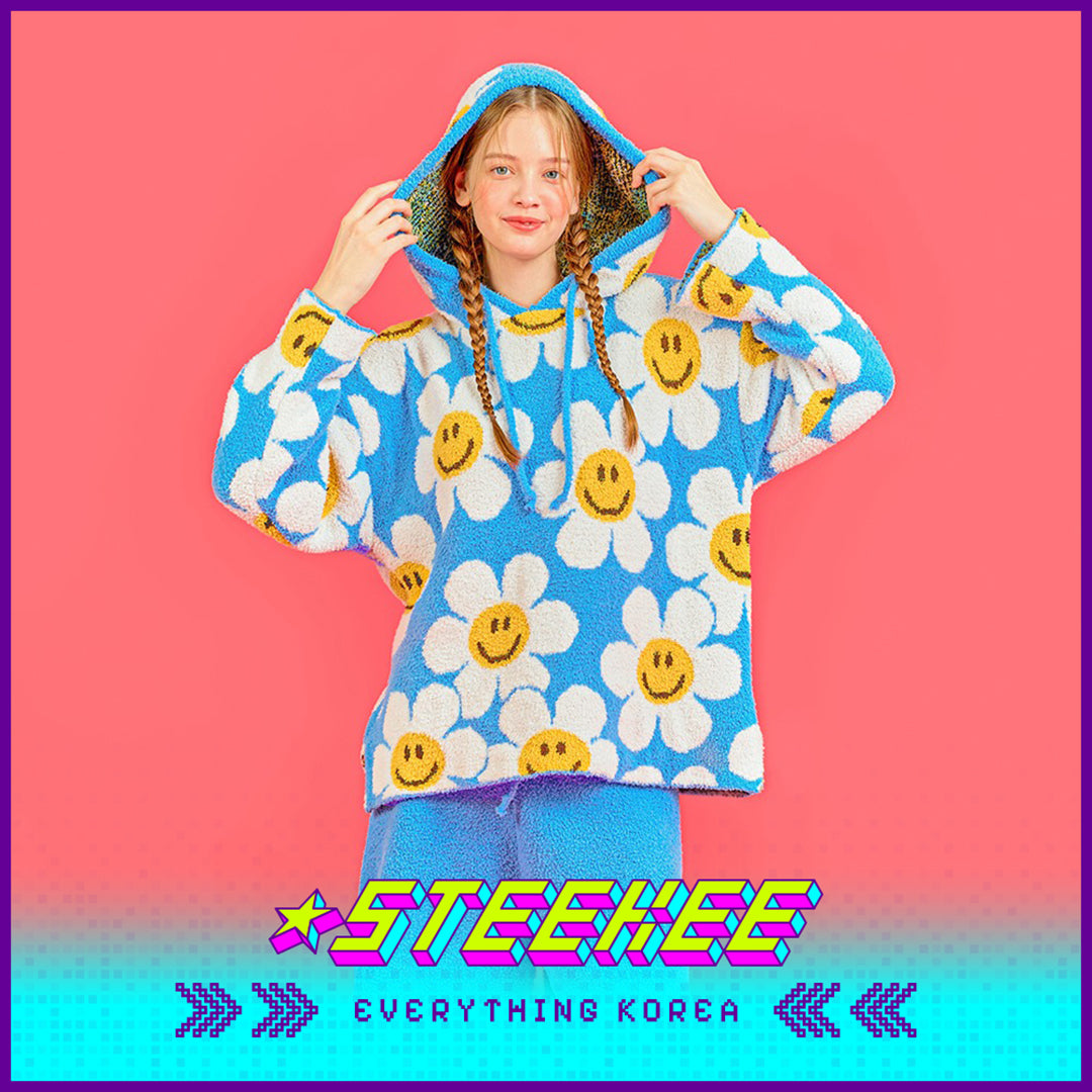Wiggle Wiggle Hooded Autumn and Winter Warm Pajamas Set Casual Home Clothes by Steekee Korea 4448