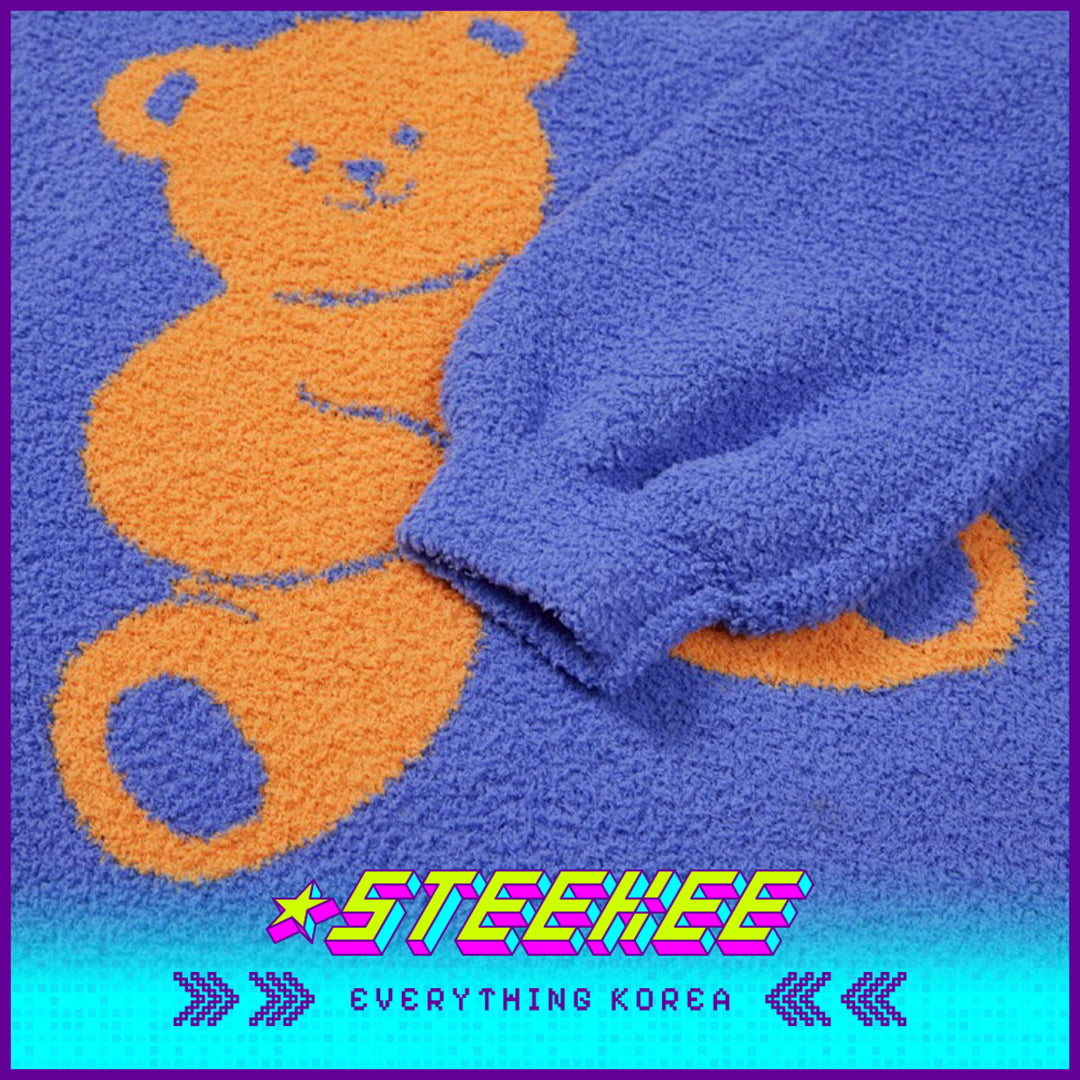 Wiggle Wiggle Hooded Autumn and Winter Warm Pajamas Set Casual Home Clothes by Steekee Korea 4448