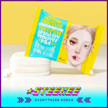 Ariul Stress Relieving Purefull Lip and Eye Remover Pad Set of 3 by Steekee Korea 4457