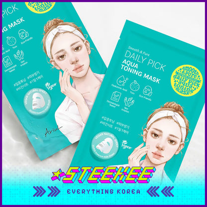 Ariul Smooth Pure Daily Pick Hydrating Moisturizing Renewing Aqua Toning Mask 20ml by Steekee Korea 4461