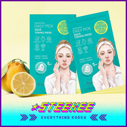 Ariul Smooth Pure Daily Pick Hydrating Moisturizing Renewing Aqua Toning Mask 20ml by Steekee Korea 4461