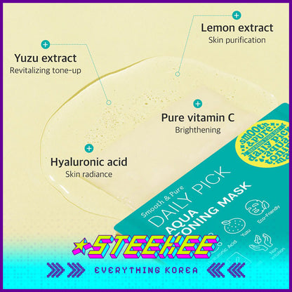 Ariul Smooth Pure Daily Pick Hydrating Moisturizing Renewing Aqua Toning Mask 20ml by Steekee Korea 4461