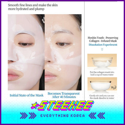 Hexkin Revitalizing Collagen Moisturizing Firming Anti-Wrinkle Mask 125g Set of 5 by Steekee Korea 4474