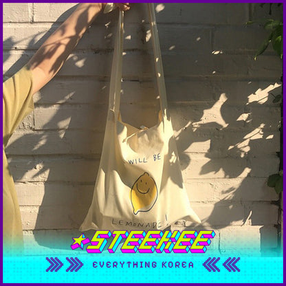 SECOND MORNING Lemon Print Cotton Eco-Friendly Bag by Steekee Korea 4486