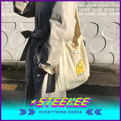 SECOND MORNING Lemon Print Cotton Eco-Friendly Bag by Steekee Korea 4486